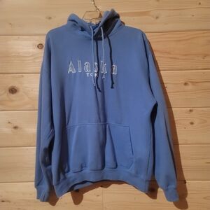 Vintage Tok Alaska Blue Hoodie Size XL 25x26